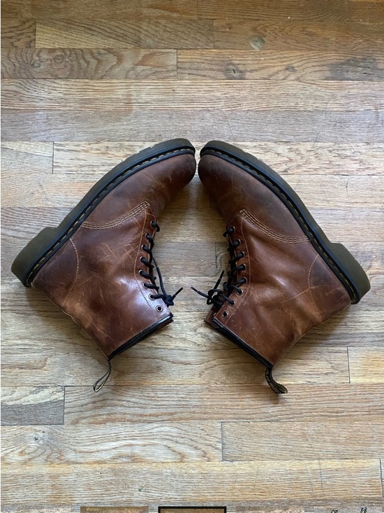 Dr. Martens 1460 8-Eye Aztec Crazy Horse Leather Boots Brown Men’s 14
